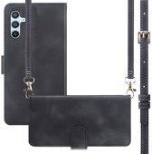Étui imoshion - Adapté au Samsung Galaxy A56 - Bookcase avec cordon - Zwart
