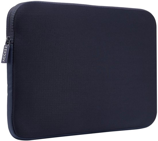 Donkerblauwe laptoptas van Accezz met ritssluiting aan de zijkant.