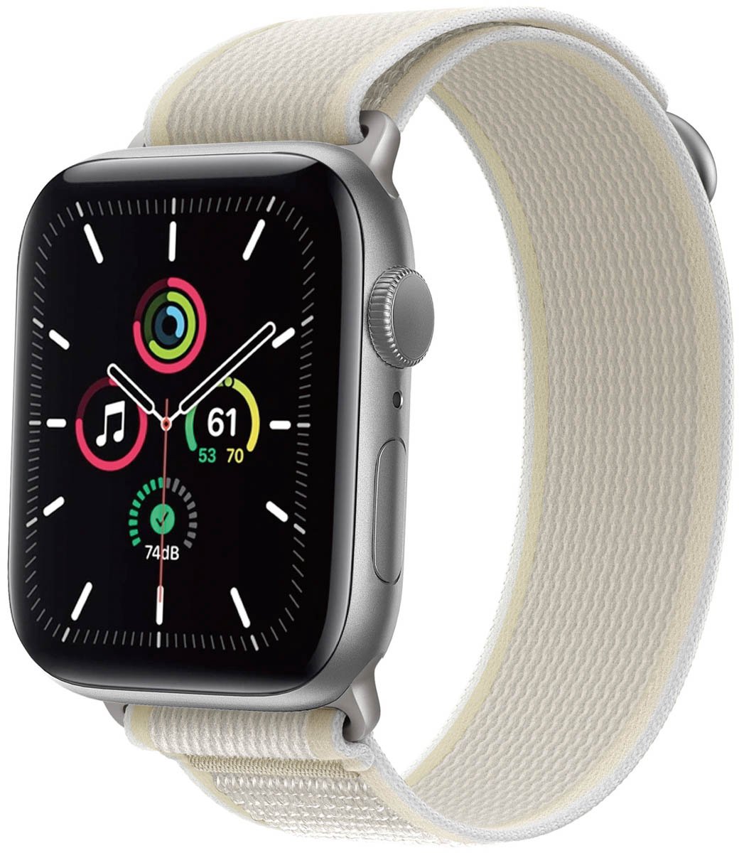 iMoshion Nylon Trail bandje geschikt geschikt voor Apple Watch Series 1 / 2 / 3 / 4 / 5 / 6 / 7 / 8 / 9 / SE / Ultra (2) - 42 / 44 / 45 / 49 mm - Sterrenlicht