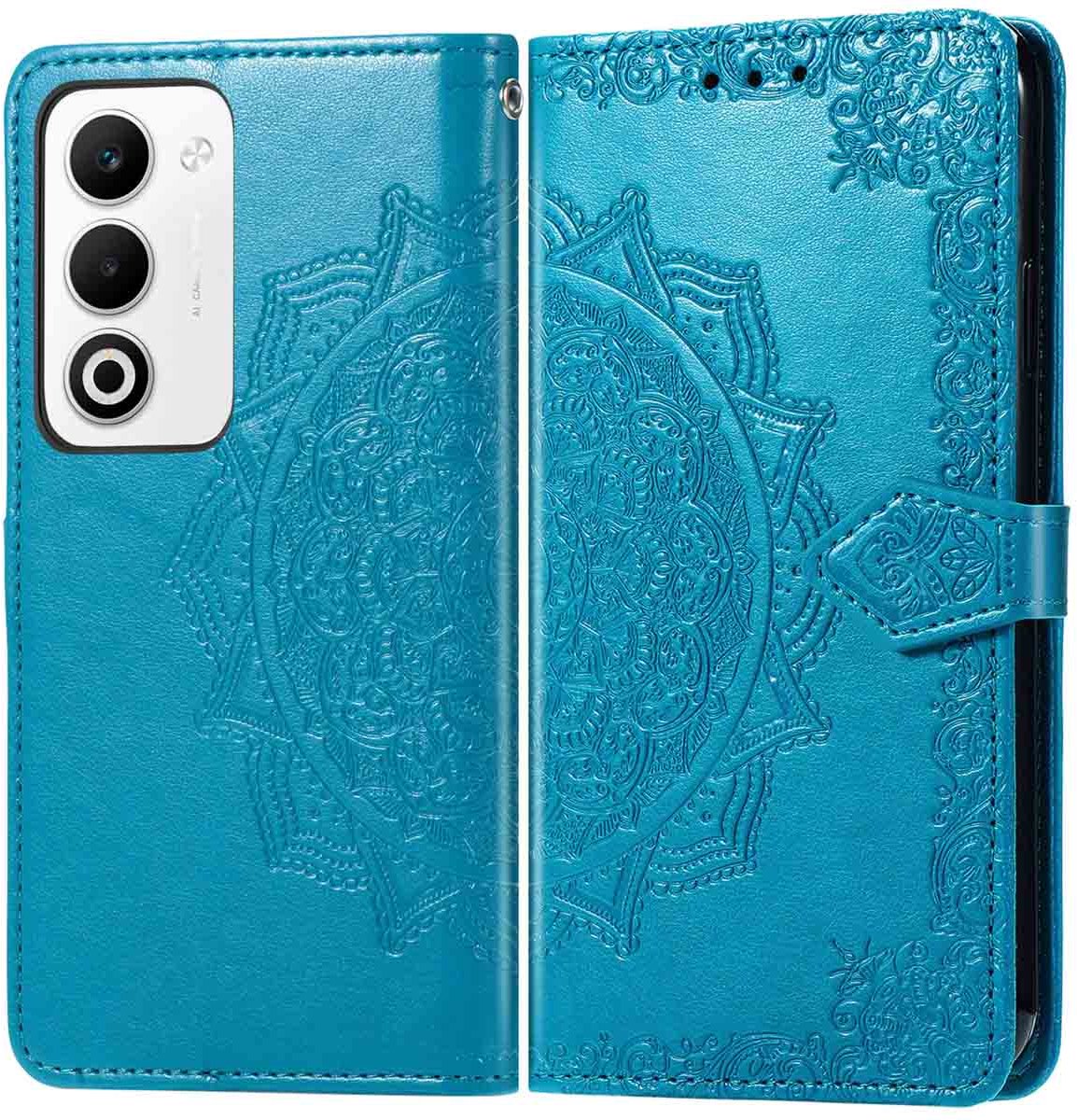 imoshion Hoesje - Geschikt voor Oppo A5 5G - Mandala Bookcase - Turquoise