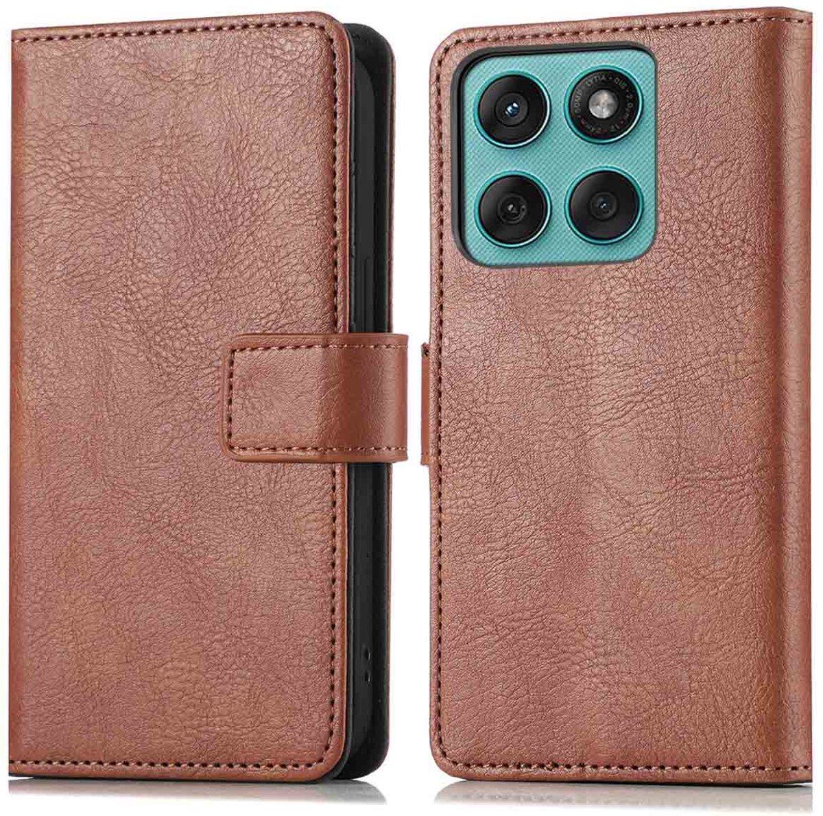 imoshion Hoesje - Geschikt voor Motorola Edge 60 Pro - Luxe Bookcase - Bruin