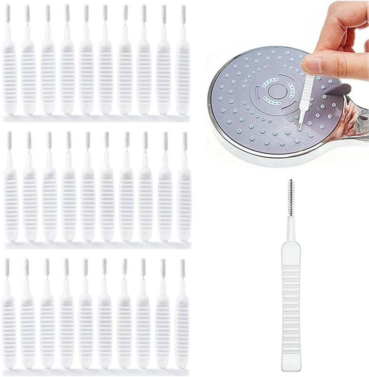 30 Stuks Multifunctionele Reinigingsborstels voor Douches en Kleine Gaten
