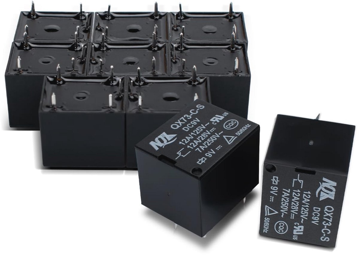 10 Stuks 5 Pin DC 9V Mini SPST Macht Relais voor Elektrische Circuit Bescherming