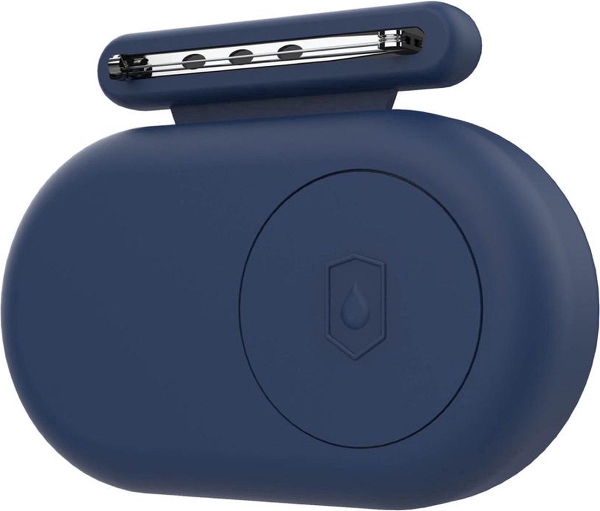 Go Go Gadget - Siliconen case - Geschikt voor Samsung Galaxy SmartTag2 - Veiligheidsspeld bevestigen - Kinderen tracken - Vakantie - Blauw