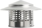 Schoorsteenkap - Binnendiameter: 110mm - 18,4 x 18,4 x 11,5 cm - Regenkap - Schoorsteenafdekking - Schoorsteenopzetstuk - RVS - Zilver - Voor Bakstenen, Metalen en Buitenovenschoorstenen - Voorkomen Dat Vreemde Voorwerpen Binnendringen
