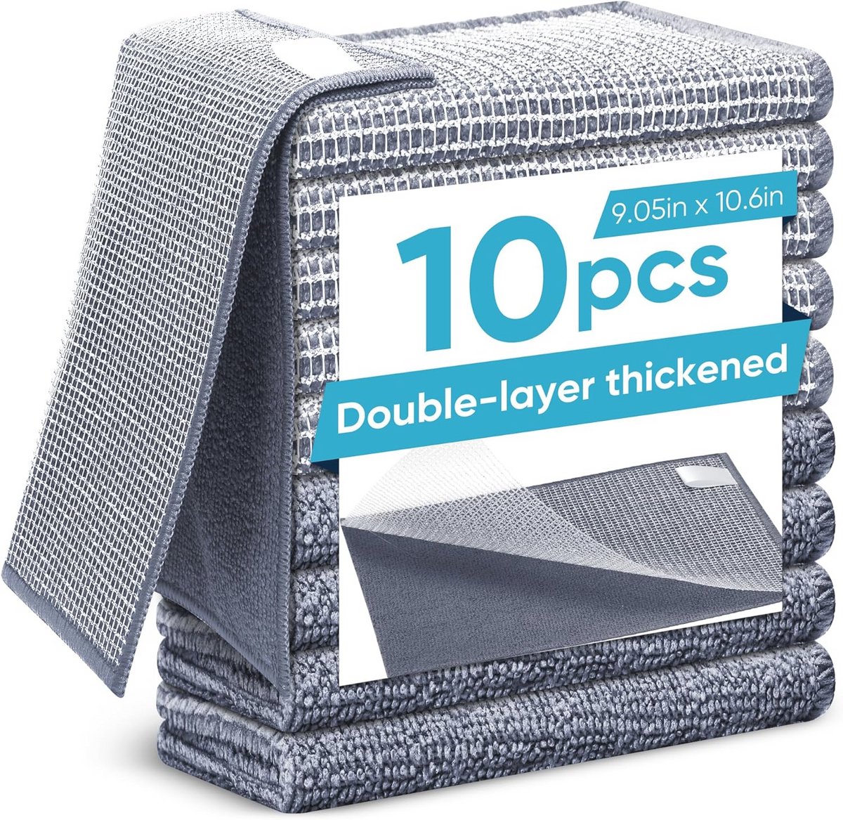 Upgrade 10 stuks 2-laags anti-kras afwasdoeken voor keuken en schoonmaak