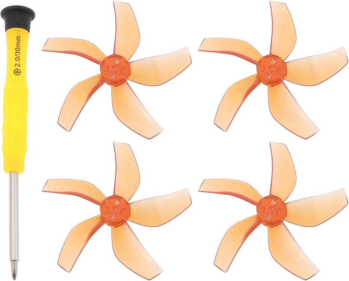 4 Stuks 5-Blade Drone Propellers met Schroevendraaier - Oranje