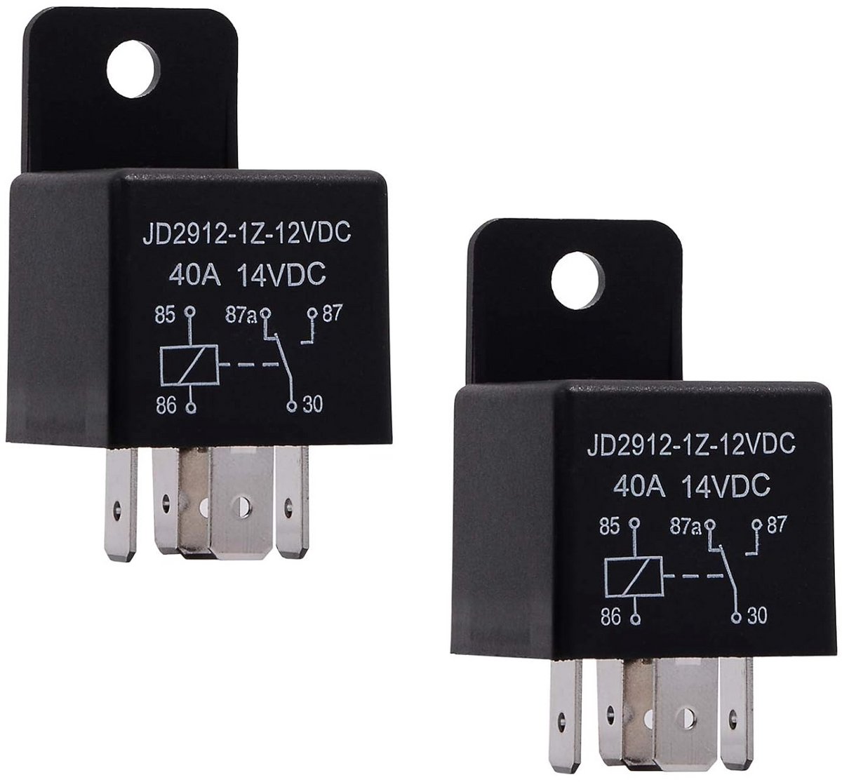 2 Stuks 12V 40A 5-Pins Autorelais voor Motorvoeding