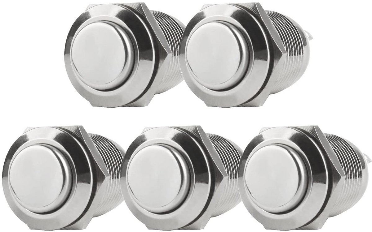 Waterdichte momentane drukknop 12 mm - mini drukknoppen (5 stuks) voor elektronische projecten