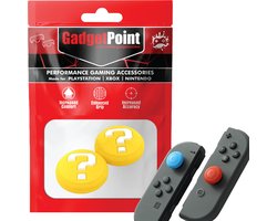 Gadgetpoint - Thumb Grips voor Nintendo Switch Joy-Con Controllers - Gaming Thumbgrips - Performance Anti-Slip Thumbsticks - Bescherming Accessoires - Vraagteken - Geel