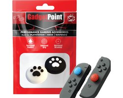 Gadgetpoint – Thumb Grips voor Nintendo Switch Joy-Con Controllers – Gaming Thumbgrips – Performance Anti-Slip Thumbsticks – Bescherming Accessoires – Pootjes – Wit met Zwart/Zwart met Wit
