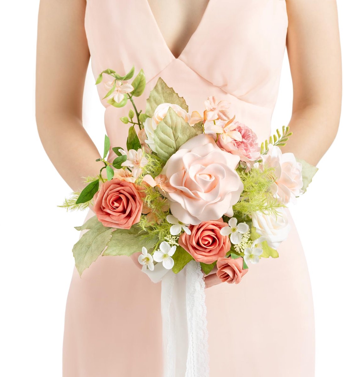 Unyqoos Elegante roze bruidsmeisjesboeket voor stijlvolle bruiloften en evenementen Blush & Roze