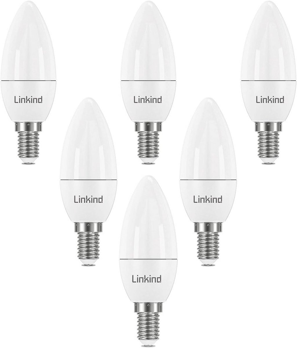 E14 LED Kaarslamp 4,9W - Vervangt 40W - 500 Lumen - Koudwit 5000K - Niet Dimbaar - 6 Stuks