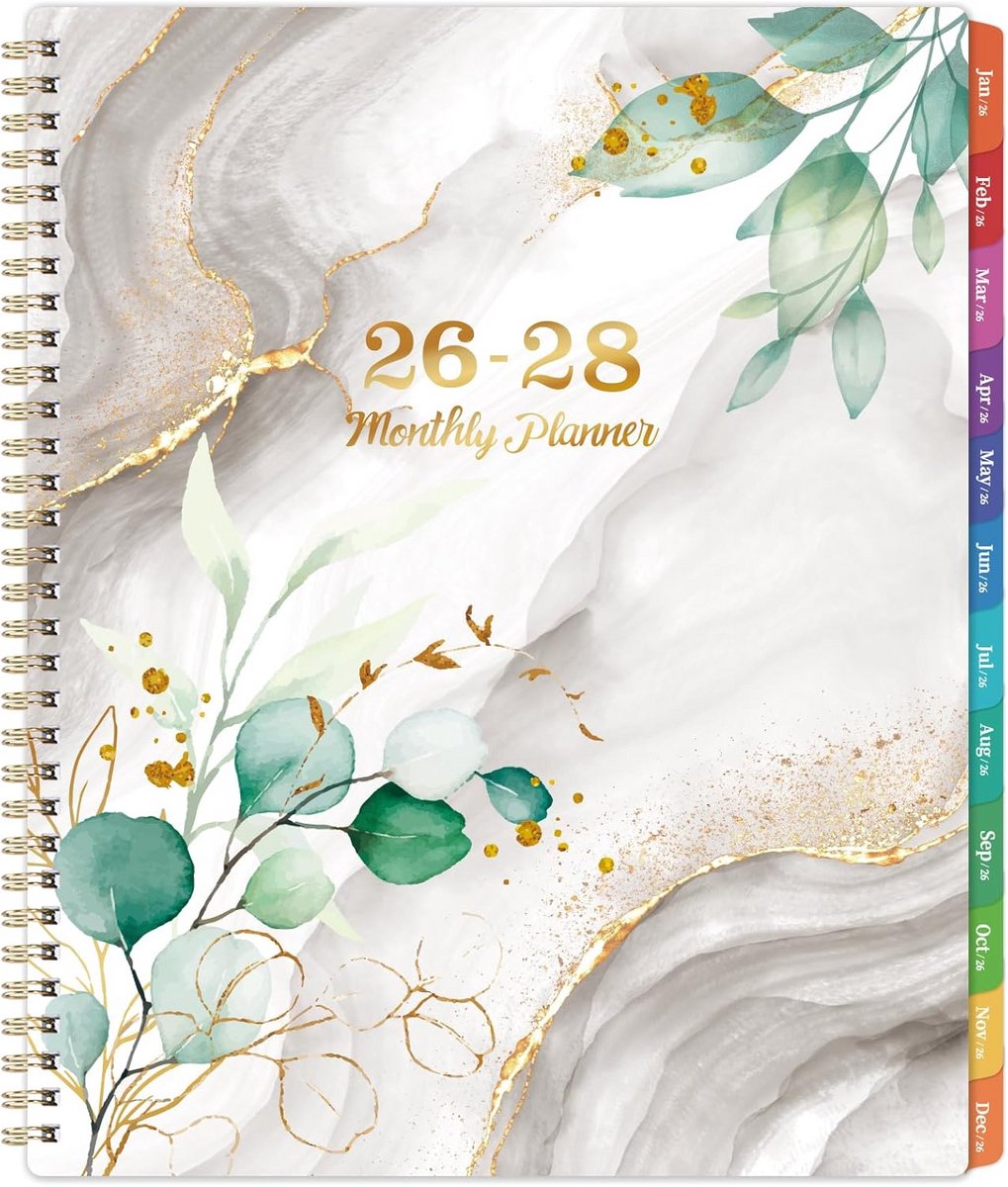 3-Jaar Maandplanner 2026-2028 Formaat 9x11 Inch met Tabs