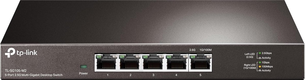 5×2.5 Gigabit Poorten Ethernet LAN Switch - Plug and Play, Metalen Behuizing, QoS, IGMP Snooping voor 2.5G NAS, Server, Gaming en WiFi 6