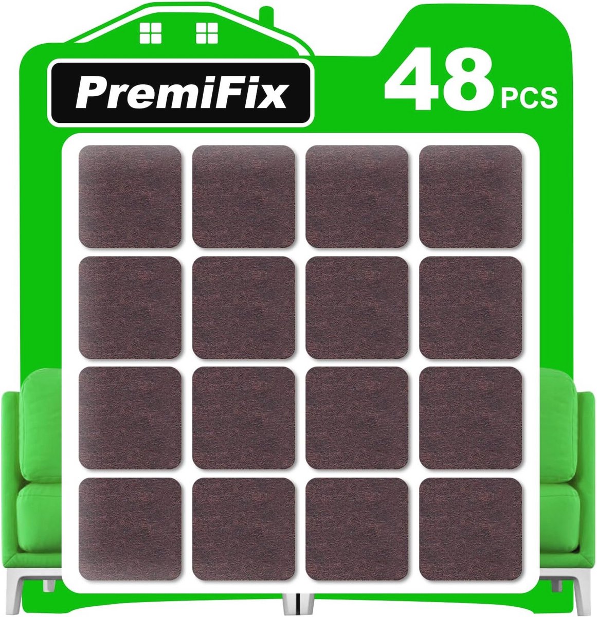 Zelfklevende Vilt Meubelpads - 48 Stuks Vierkant Anti Scratch Vloerbeschermer voor Houten Vloeren - 5mm Dikte