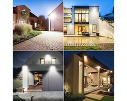 Indmird LED Schijnwerper Buiten 200W, 2 Stuks 20000LM 6500K Koel Wit IP66 Waterdichte Bouw Schijnwerper Voor Tuin Garage Sportveld Binnenplaats
