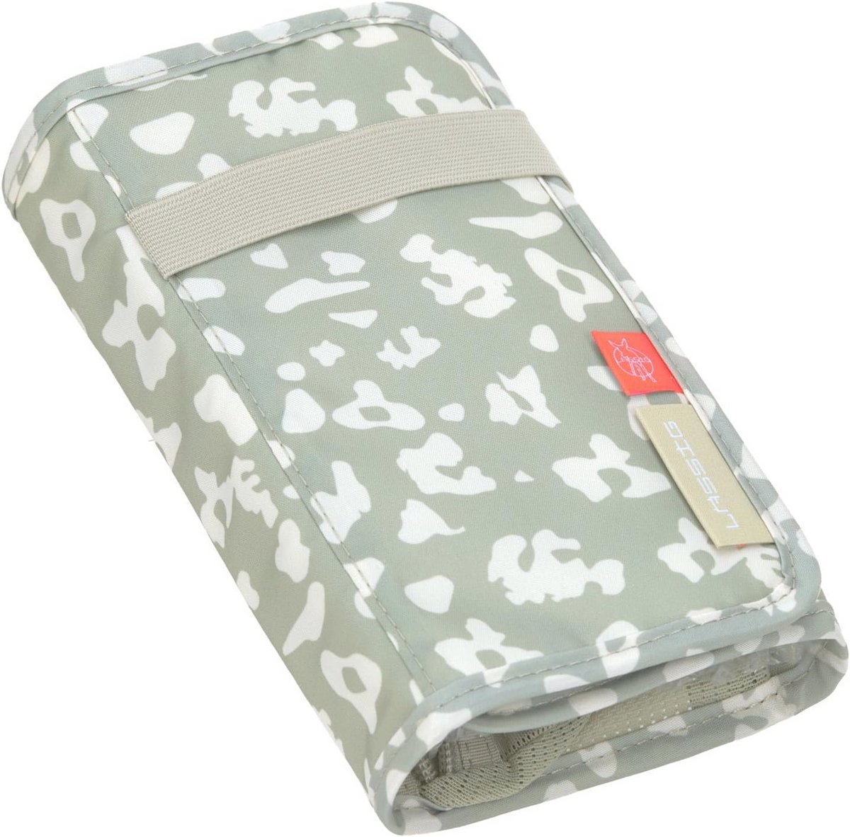 LÄSSIG EHBO-set voor babykinderen, EHBOLI-pleisters, netvakken met ritssluiting zonder inhoud, First Aid Pouch Leo light khaki