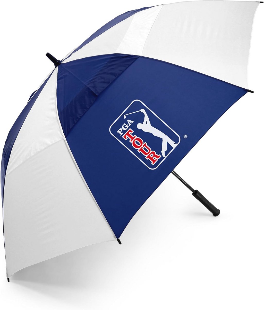 Windbestendige golfparaplu - Blauw en wit, Medium formaat