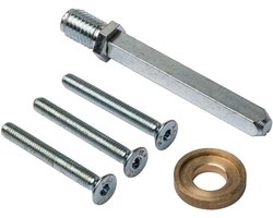 Bevestigingsset voor langschild-beschermbeslag met doortrekschroeven