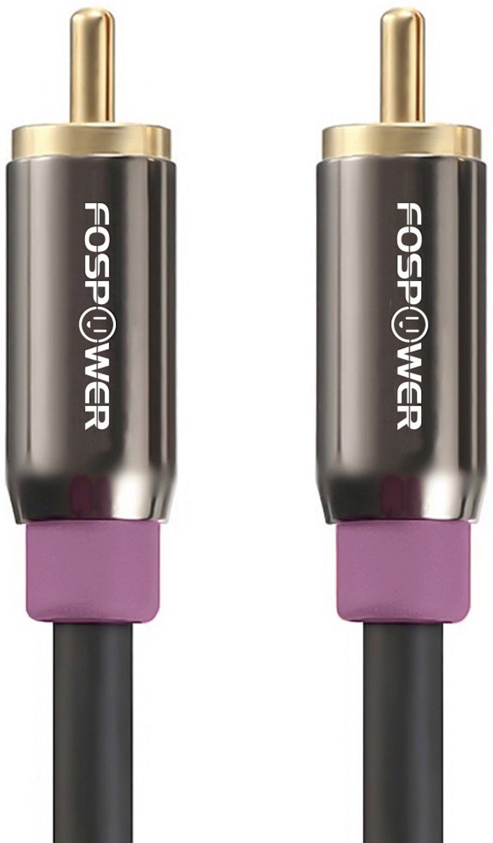 Premium 3m mono subwoofer kabel RCA audiokabel | 24k verguld | Afscheiding tegen signaalverlies