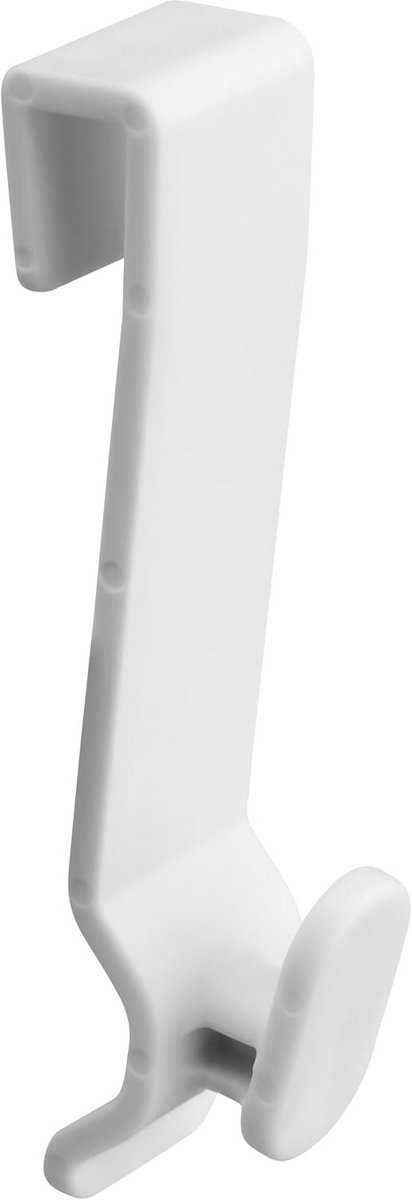 Douchecabinehaken set van 4, wit, 8 mm, kunststof haken voor vochtige ruimtes