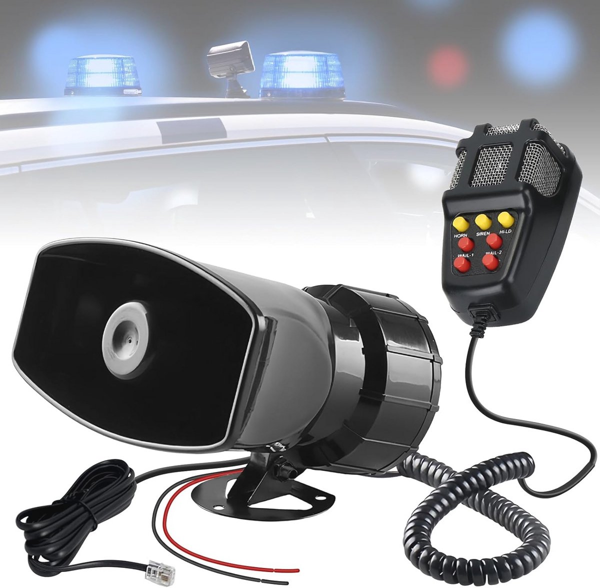 Luidspreker Met 7 Geluiden Voor Auto, Vrachtwagen en Boot - 12V 100W Claxon Met Microfoon