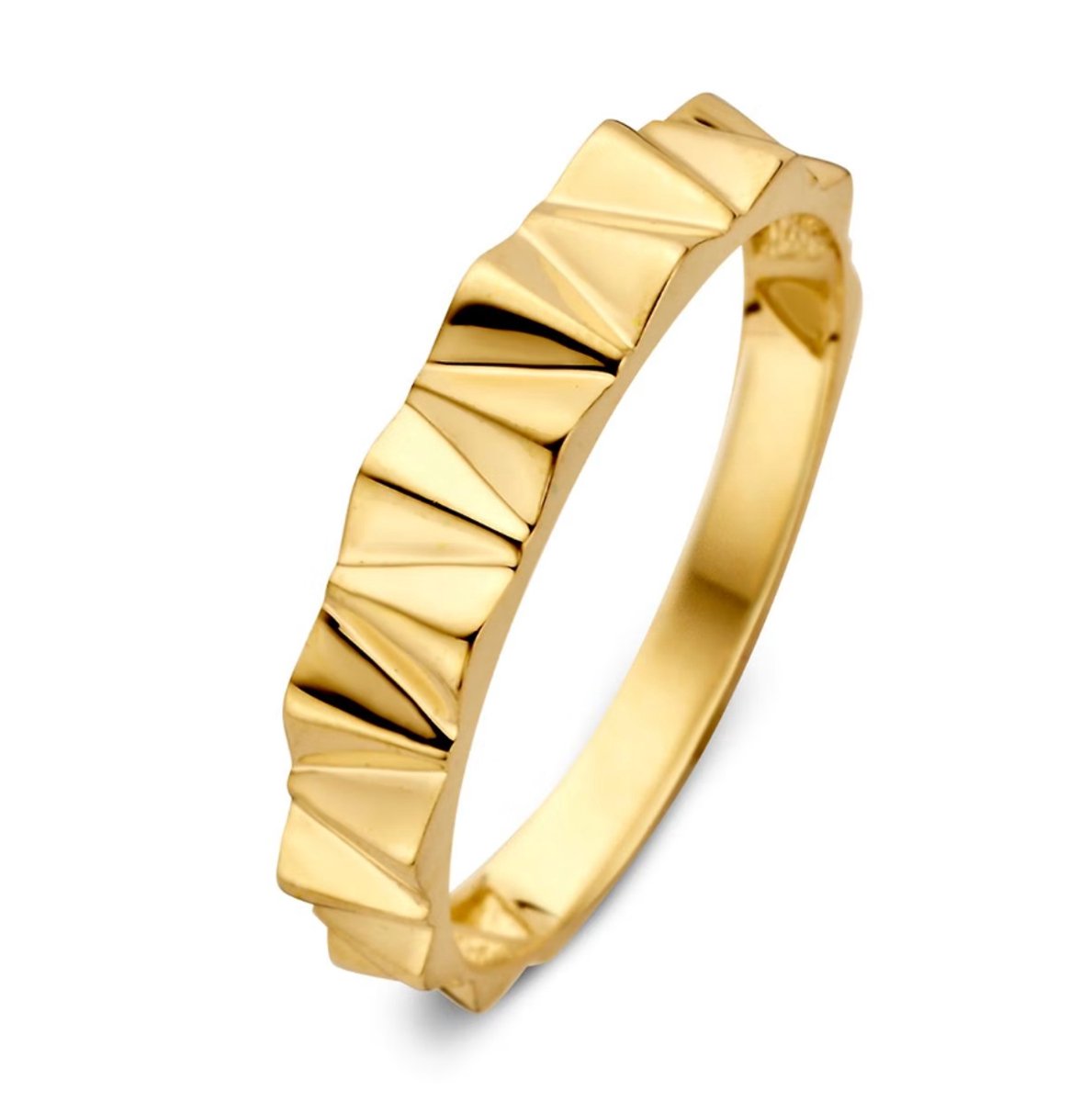 14 karaats gouden ring facet