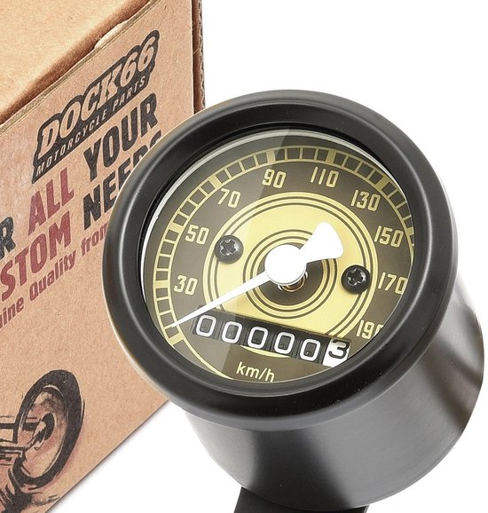 Mini Snelheidsmeter 48 mm Vintage Stijl voor Custom Bikes van Merkloos — afbeelding 3