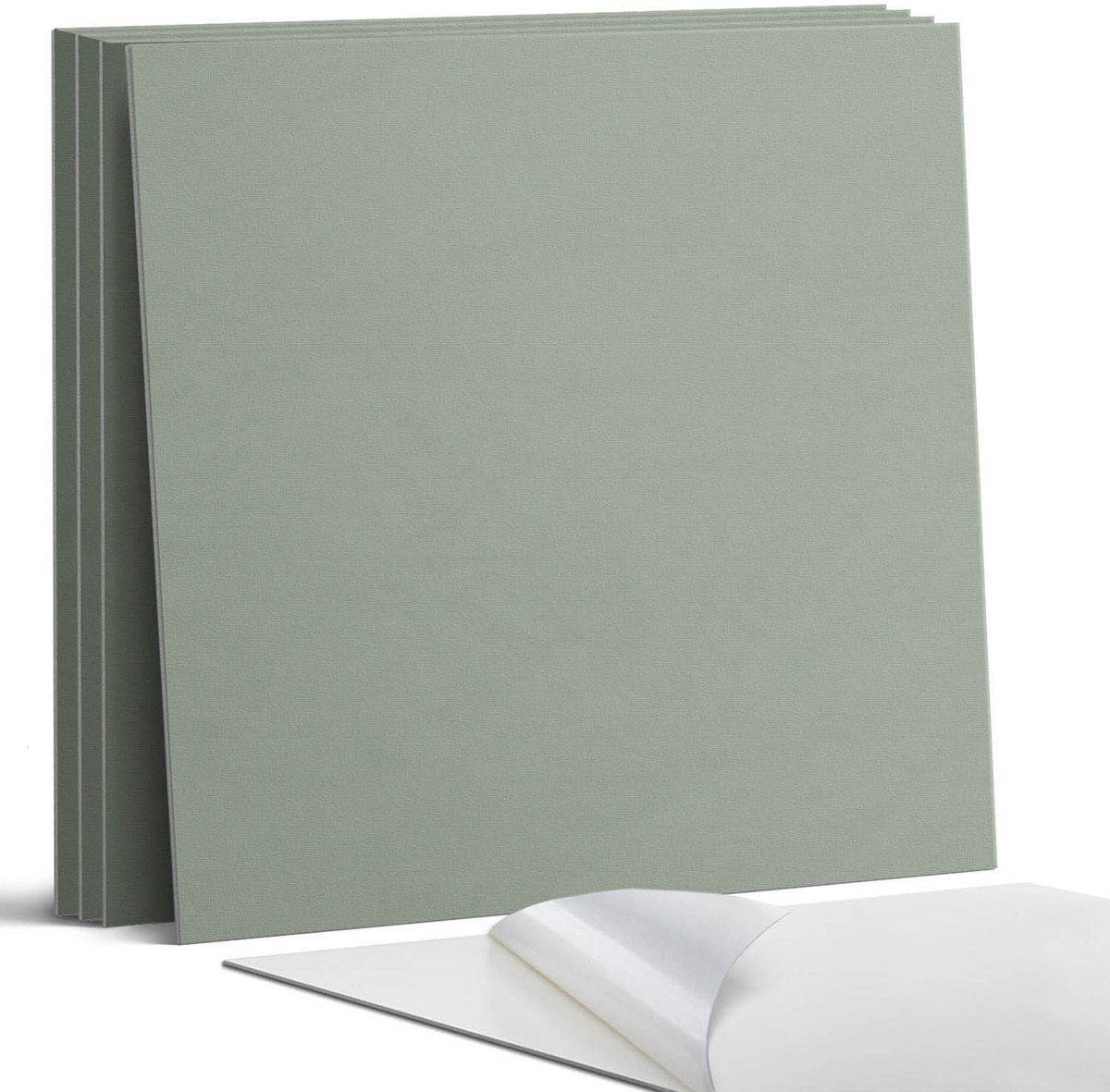 Coloray Wandpanelen Zelfklevend - Grijsgroene kleur Zelfklevende Wandpanelen - 50 cm x 50 