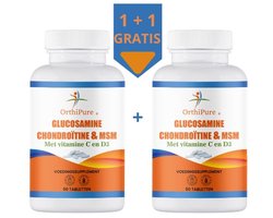 OrthiPure - Glucosamine - Chondroïtine - MSM - 60 tabletten -1+1 gratis- 1500mg - voor soepele gewrichten - Vegan - senioren - sporters