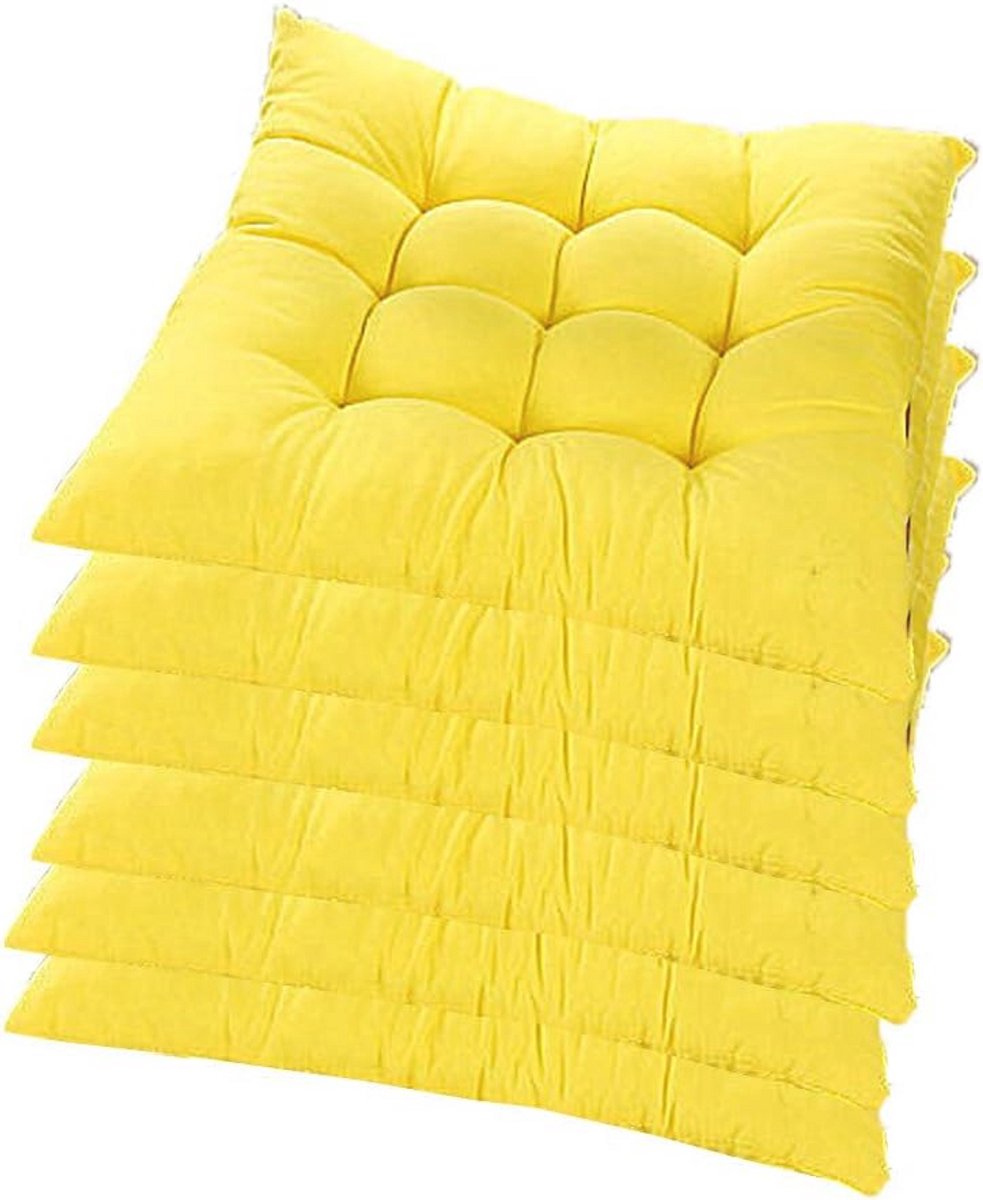 Set van 6 comfortabele stoelkussens voor binnen en buiten - 40 x 40 x 5 cm - Beschikbaar in meerdere kleuren