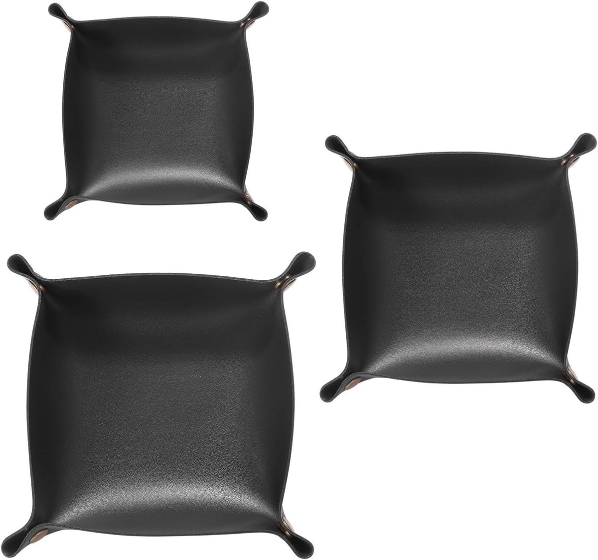 Allecta - Opbergvakken voor sleutels, horloges en sieraden - Set van 3 - Opvouwbaar - Draagbaar - Zwart