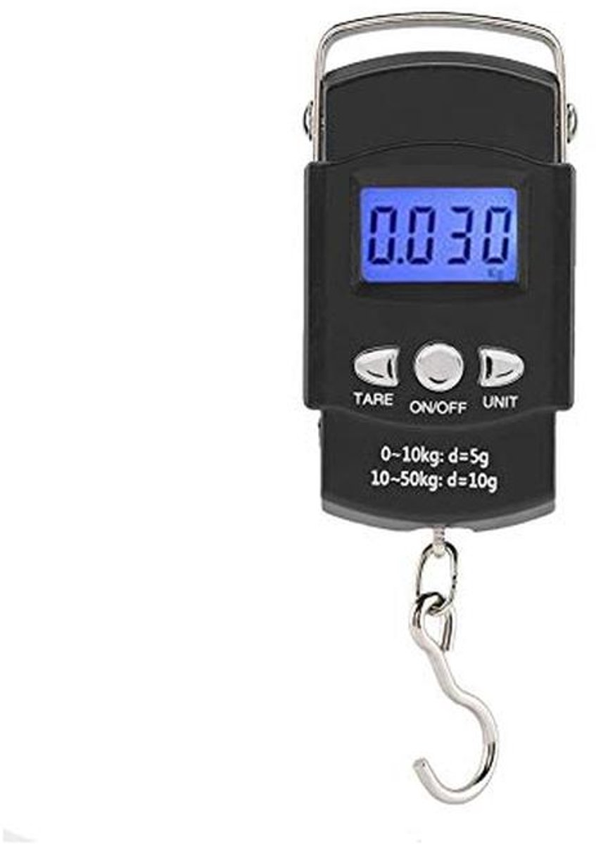 Draagbare Digitale Visschaal tot 50 kg met LCD Display en Meethaak