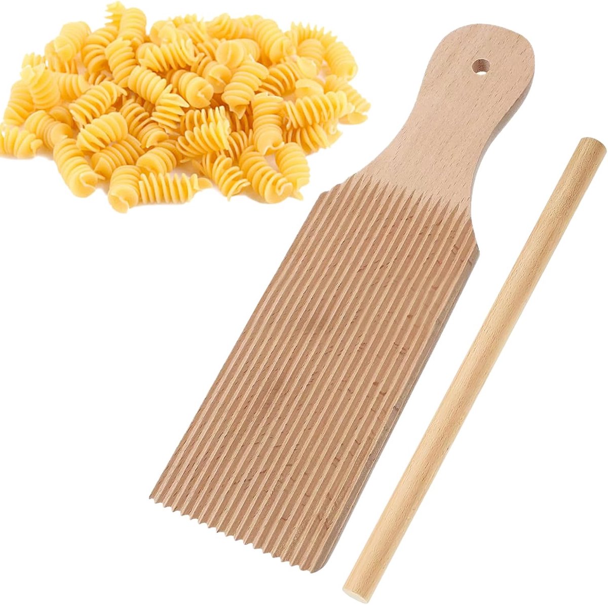 Gnocchi plankje - Gnocchiplankje - Gnocchi Maker - Gnocchi Board - Met Deegrollertje