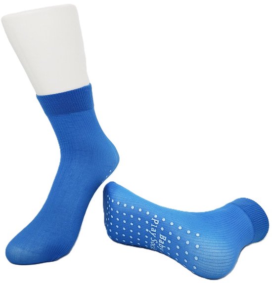 2 Paar Antislip Sportsokken Blauw - Ademend & Comfortabel - Yoga, Pilates en Indoor Fitness Sokken voor Jongeren en Volwassenen (Maat 35–41) van ToeSox — afbeelding 2