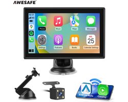 Awesafe Geschikt voor CarPlay Scherm 7 Inch – Geschikt voor Android Auto Scherm – Draadloos - Navigatiesysteem Auto – Auto Scherm – Universeel – Met Touchscreen - Draadloos