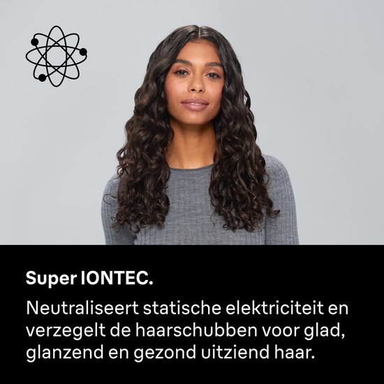 Sèche-cheveux Braun HD4.1 BRHD410E - Séchage - Super IONTEC anti-frisottis - 3 températures + Shot Cool - Livré avec souffleur