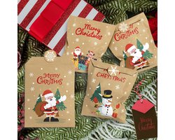 24 stuks - Kerst mini enveloppen - papieren zakken - Kerstversiering en verpakkingen - cadeauzakken - Kerst opbergzakken