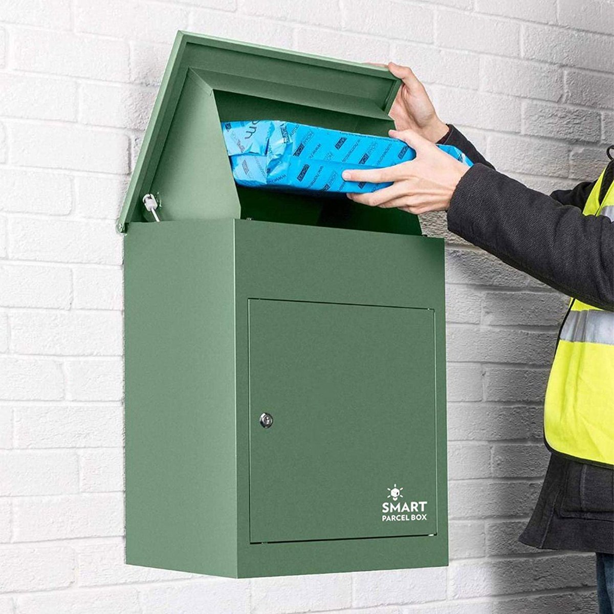 Smart Parcel Box™ Pakketbrievenbus – Pakketbox / Pakketkluis – Gegalvaniseerd Staal – Weerbestendig – Wandmontage – Groen