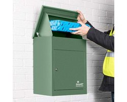 Smart Parcel Box™ Pakketbrievenbus – Pakketbox / Pakketkluis – Gegalvaniseerd Staal – Weerbestendig – Wandmontage – Groen