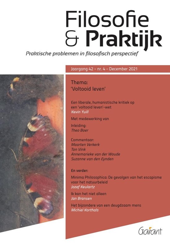 Filosofie & Praktijk, Jaargang 42 - nr. 4 - December 2021. Met een vlinder op de voorgrond.
