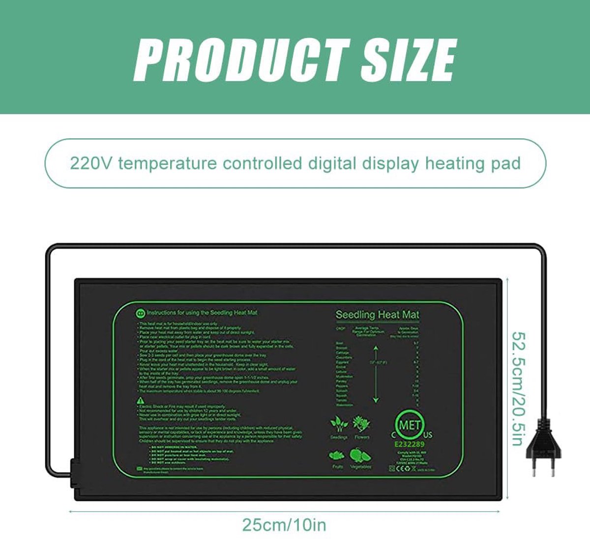 keFIRST Grafeen Warmtemat met Thermostaat - Voor reptielen, amfibieën & kuikens - 14x15cm