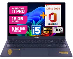 GMR Professional Laptop / 15.6 Inch Full HD Display / Intel Core i5 / 12GB DDR5 RAM / 512GB SSD / Windows 11 Pro & Office 2024 / Perfect voor Zakelijk en Studiegebruik