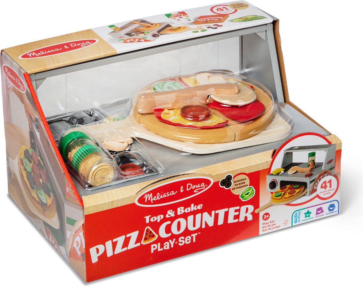 Melissa & Doug – Houten pizzawinkel speelset – 41-delig — afbeelding 6