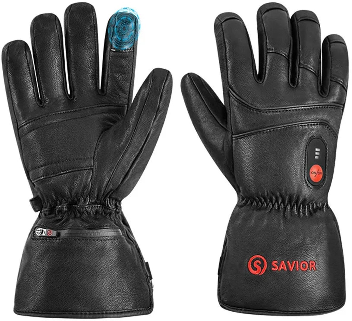 Verwarmde Handschoenen Oplaadbare Verwarmde Handschoenen Elektrische Handschoenen Leren Schapenvacht Waterdichte Handschoenen voor Motorfiets Handschoenen voor Wandelen Buitensport Winter Zwart