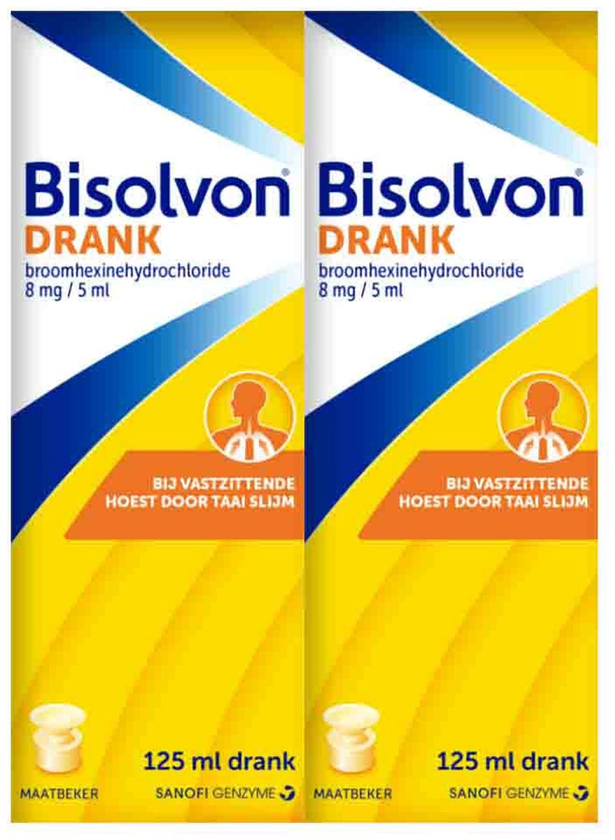 Bisolvon Drank Bij Vastzittende Hoest - 2 x 125 ml - Voordeelverpakking