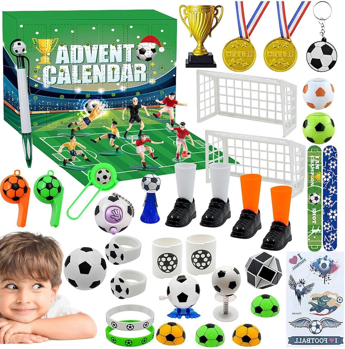 adventskalender 2026 - Adventskalender voor kinderen - Voetbal Kerst Adventskalender 2026 voor Kinderen - 24 Dagen Voetbal Feestartikelen - 24 dagen aftellen - Voetbalthema - Kerstmis - countdown - adventskalender voor meisjes en jongens
