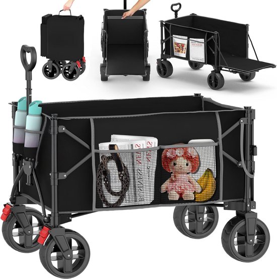 Bolderkar Opvouwbaar - Bolderwagen Luchtbanden - Bolderkarren - 100kg Draagvermogen - Kinderwagenwagen van Bolderkar Opvouwbaar — afbeelding 5