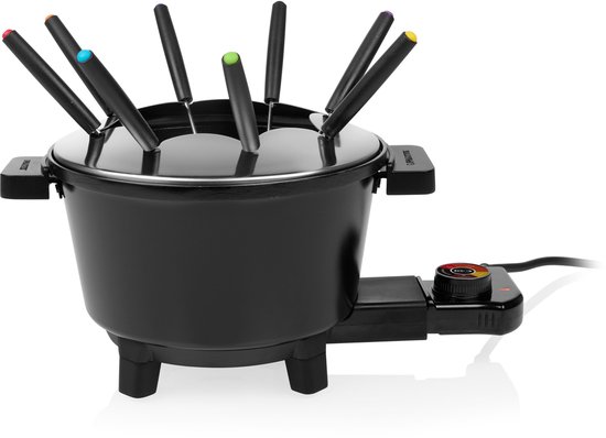 Princess Fonduepan (elektrisch) - Fondue Black 1,5L voor 8 pers - 173110 - 800W - Incl. 8 fondeuvorkjes - PFAS-vrij - Chocoladefondue — afbeelding 2